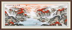旭日东升国画