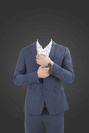 男士灰色西装素材商务照