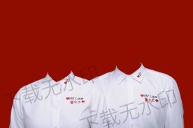 结婚登记照白衬衫