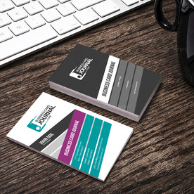 时尚彩色竖版名片正反双面PSD