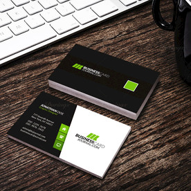 黑白绿通用名片正反双面PSD模