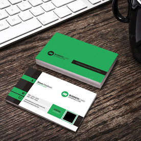 黑绿简约名片正反双面PSD模板