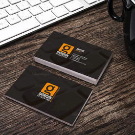 黑色简约名片双面PSD展开图