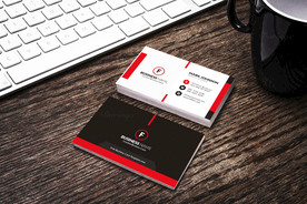 简约通用名片双面PSD展开图