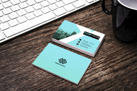 简约通用名片双面PSD展开图