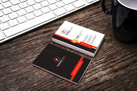 简约名片双面PSD展开图图片