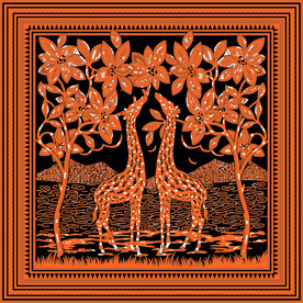 森林长颈鹿方巾