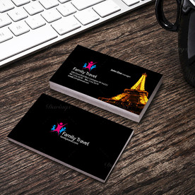 简约通用名片双面PSD展开图图