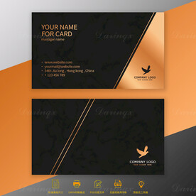 黑色金色务金箔名片模板