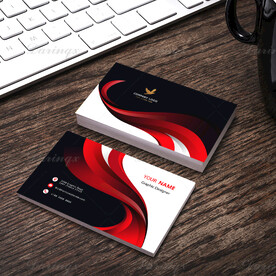 黑红时尚通用名片模板