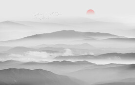 新中式山水背景墻