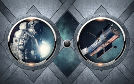 宇航员太空科幻背景墙