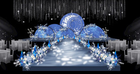 蓝色星空婚礼图片