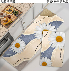 北欧抽象厨房地垫