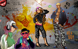 个性嘻哈涂鸦背景墙