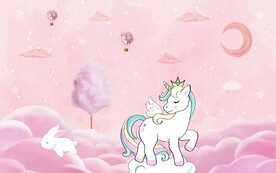 粉色独角兽背景墙