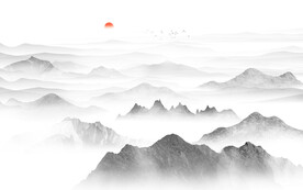 大氣磅礴簡約新中式山水背景墻