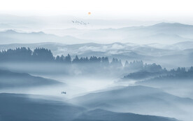 新中式水墨山水風景畫