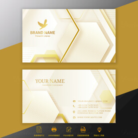 高端金色几何图案商务名片模板