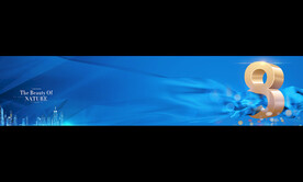 藍(lán)色背景 飄帶