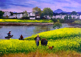 田园风景画油画