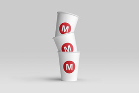 咖啡店品牌包装样机纸袋纸杯名片