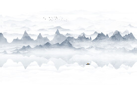 电视背景墙山水画