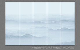 屏風(fēng)水墨山水畫(huà)