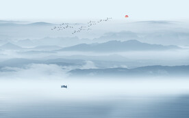 现代水墨山水画