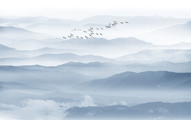 中式水墨山水画背景墙