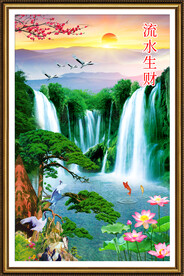 迎客松山水画