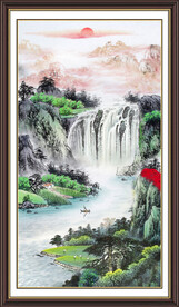 竖幅山水画