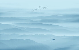 新中式水墨山水畫(huà)背景墻