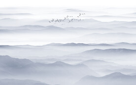 新中式水墨山水壁畫背景墻