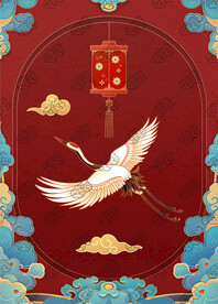 中國風(fēng)古風(fēng)祥云仙鶴壁紙