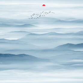 中式水墨山水畫背景墻