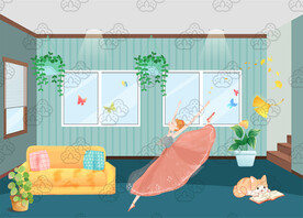 動漫二次元跳舞的女孩