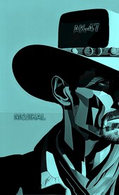 抽象牛仔人物畫