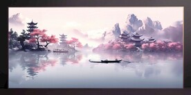 山水畫裝飾畫無框畫