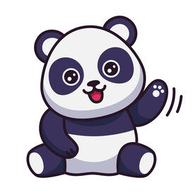 矢量卡愛(ài)卡通動(dòng)物大熊貓插畫(huà)素材