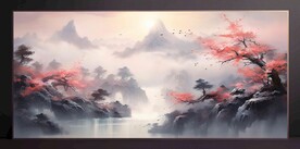 山水畫(huà)裝飾畫(huà)無(wú)框畫(huà)