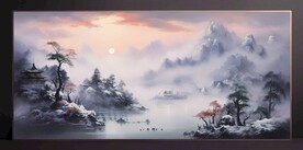 山水畫(huà)裝飾畫(huà)無(wú)框畫(huà)