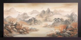 山水畫(huà)裝飾畫(huà)無(wú)框畫(huà)