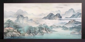 山水畫(huà)裝飾畫(huà)無(wú)框畫(huà)