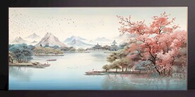 山水畫(huà)裝飾畫(huà)無(wú)框畫(huà)