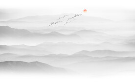 水墨山
