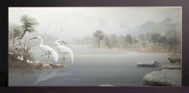 山水畫裝飾畫無框畫