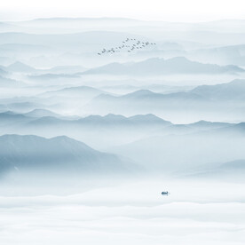 中式水墨山水畫背景墻