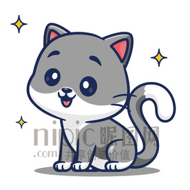 可愛(ài)卡通小貓咪矢量素材