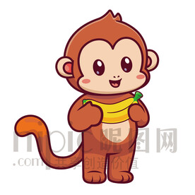 可愛(ài)卡通小猴子矢量素材插畫(huà)